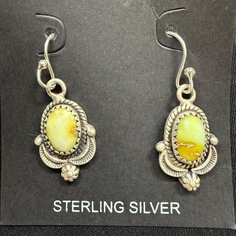 Handmade sterling silver palomino dangle earrings